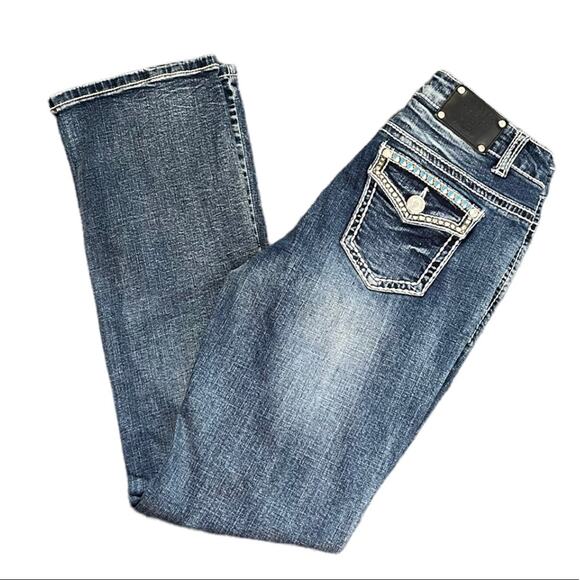 Live Hard Denim - Y2K Live Hard embellished bootcut jeans